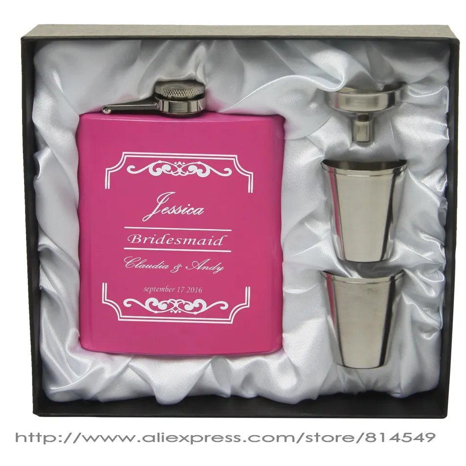 Wedding Personalized Bridesmaid Gifts online get cheap bridesmaid flask aliexpress com alibaba group personalized wedding gift for of hip with 4 cups funnel set or ladies birthday gift