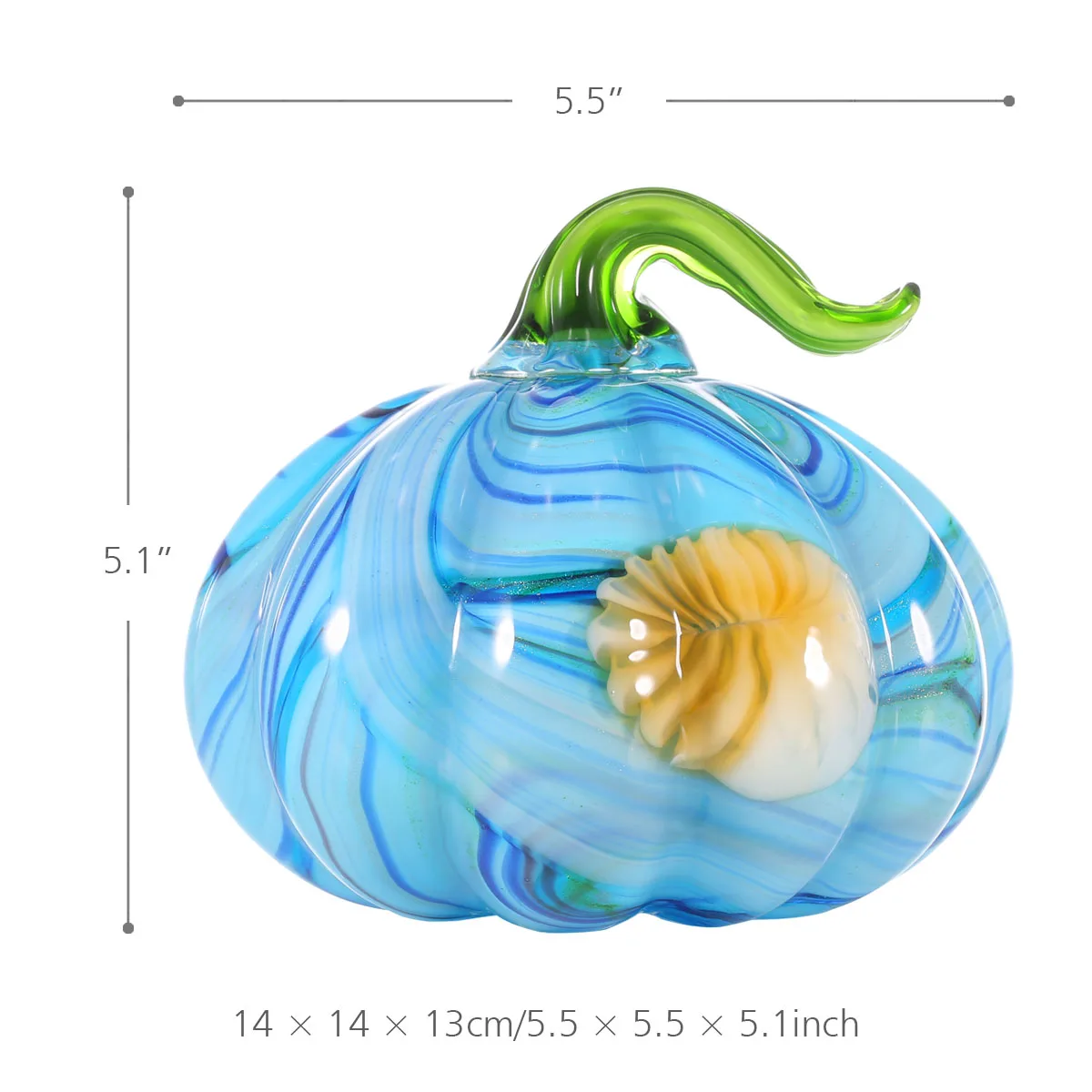 Colorful Handblown Pumpkin Modern Home Decor