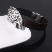 Nuevo Juego de tronos casa Stark cabeza de Lobo pulseras brazaletes para hombres mujeres plata Vintage alta joyería de calidad Drop Shipping