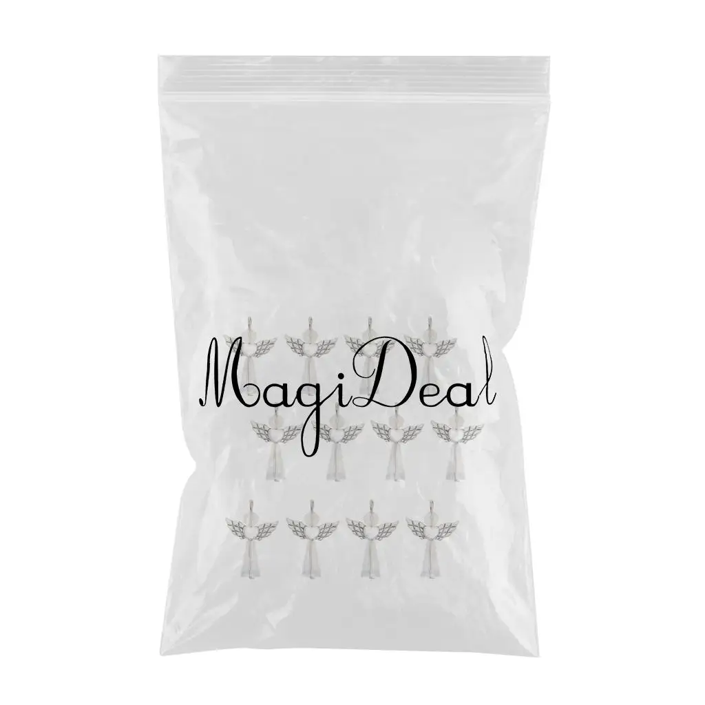 12pcs Alloy Acrylic Handcrafts Angel Charms Pendant Ornaments Fashion Jewelry bracelets necklaces DIY Crafts  for Kids Gifts 