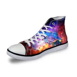 Noisydesigns кроссовки для мальчиков мужские повседневные винтажные вулканизированной high top звездное небо galaxy межзвездное Объёмный рисунок