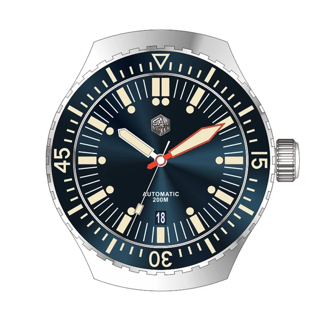 San Martin ใหม่ diver นาฬิกาสแตนเลสอัตโนมัตินาฬิกาข้อมือผู้ชาย NH35 การเคลื่อนไหว 200 mWater Resistant sapphire glass นาฬิกา