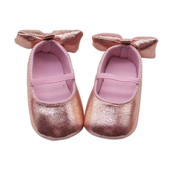 

Lovely Bowknot Newborn Baby Crib Shoes Anti-slip Baby Shoes 0-18M Toddler Girl Pram Soft Sole First Walkers