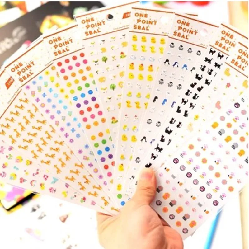 

1Pc Cartoon Animals Mini Sticker Mobile Phone Nail Stickers DIY Decorative Stickers By Diary Book Wall Decoration Memo Pads