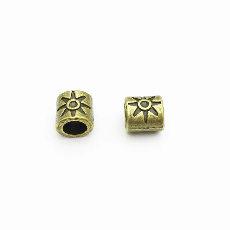 

30pcs/lot Antique Style Bronze Vintage Alloy Spacer Beads 8.5mm Hole 5mm Big Hole Bead For Jewelry Handmade