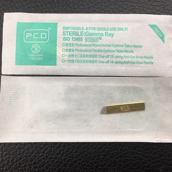 

100pcs Premium Copper PCD 14 Permanent Makeup Eyebrow Tattoo Blades 14 Needles for Manual Eyebrow Tattoo Pen
