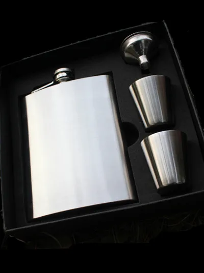 

8oz Portable Stainless Steel Hip Flask Flagon Whiskey Wine Pot Bottle + Funnel Set Travel Tour Classic Drinkware