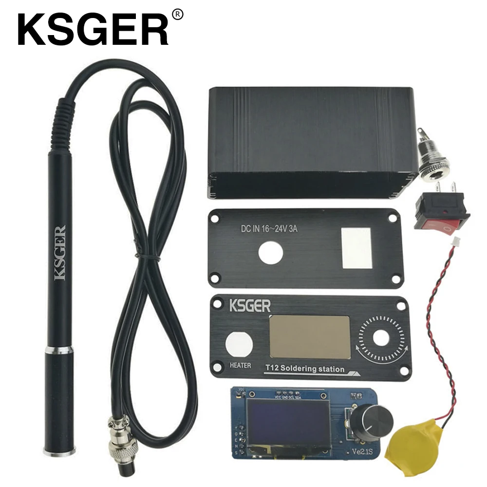 KSGER V2.1S STM32 OLED T12 цифровой DIY контроллер паяльной станции 9501 из сплава нержавеющей стали железная ручка электрического паяльника