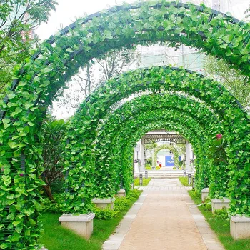 

Home Wedding Decor 12pcs/set 210cm Artificial Plants Green Ivy Leaves Artificial Grape Vine Fake Parthenocissus Foliage Leaves