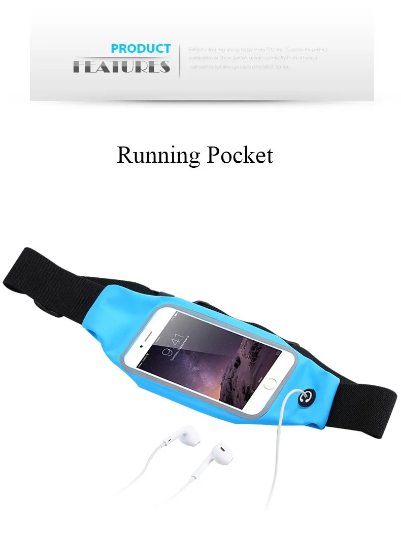 Top Popular sports running 4.7 inch waist belt raincoat pocket Case for the iPhone 4 S 5 c 5 S 6 S samsung A3 J1 core high-grade 3