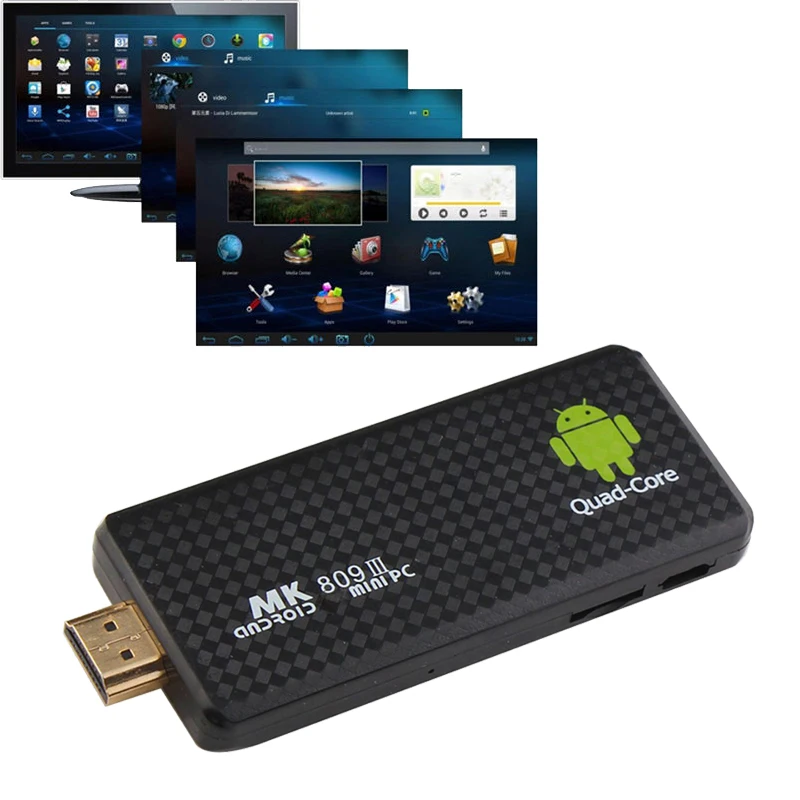 MK809III мини ТВ Stick Android 4,4 шт. 4 ядра RK3188T 2 г/8 г Wi-Fi ТВ Media Player Bluetooth XBMC DLAN ТВ ключ Stick