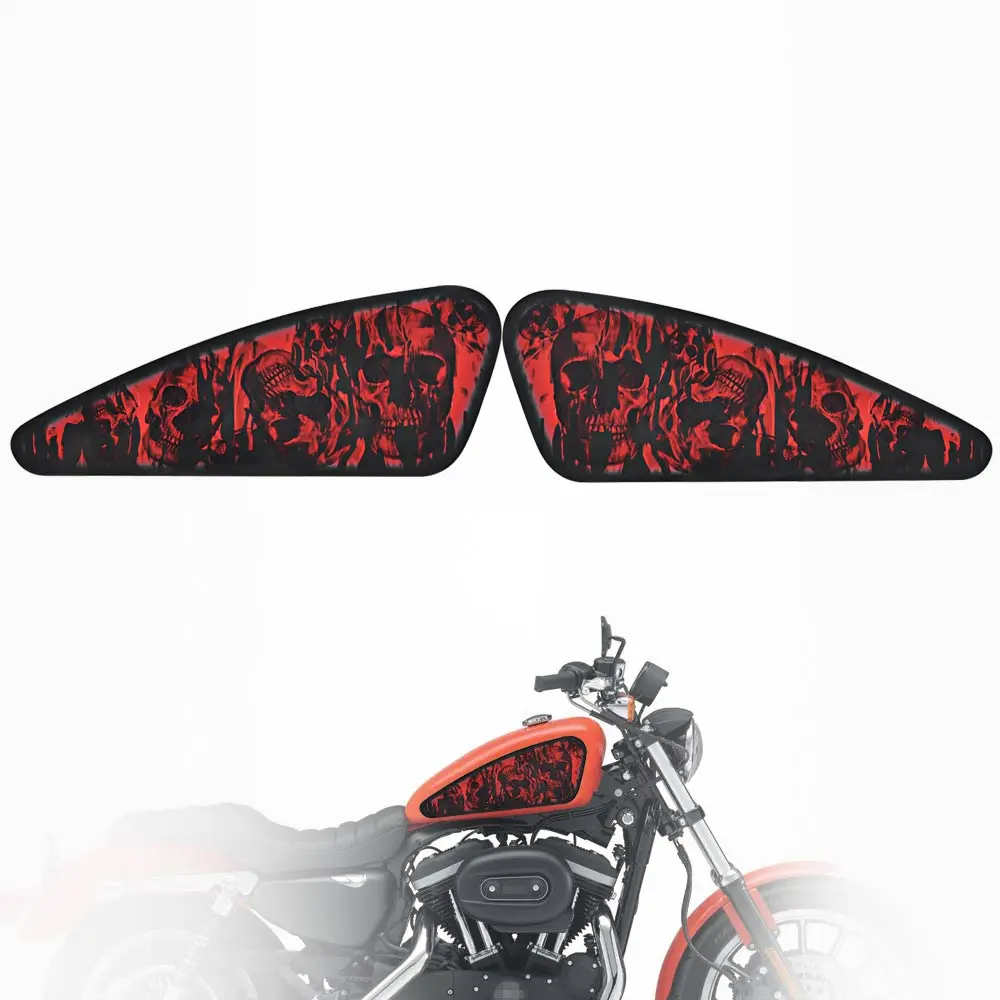 Мотоциклетная 3D наклейка на топливный бак с красным черепом для Harley XL 883 1200 48 72