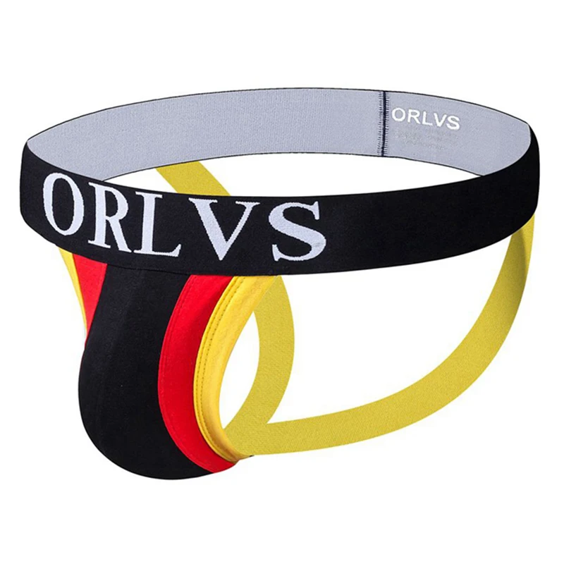 Tanie ORLVS męskie majtki Sexy bielizna męska mężczyźni Jockstrap majtki Gay Slip Homme sklep