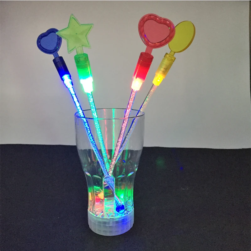 50pcs/lot LED glowing stir bar light up stick toys for party bar club