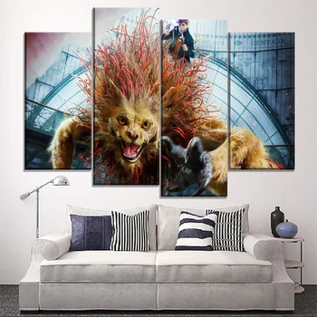

Modular Modern Home Decoration Wall Artwork 4 Piece Canvas Print Movies Posters Fantastic Beasts Painting Living Room Framework