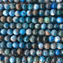 Натуральные дешевые цены Синий Апатит 4 мм, 6 мм, 8 мм каменные бусины для изготовления полудрагоценных камней