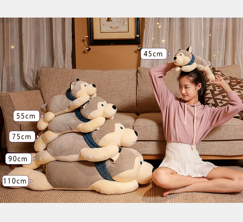 pop soft cartoon husky plush toy giant stuffed animal dog doll sleeping pillows for children friend gift decoration 110cm 43inch DY50482 (9)