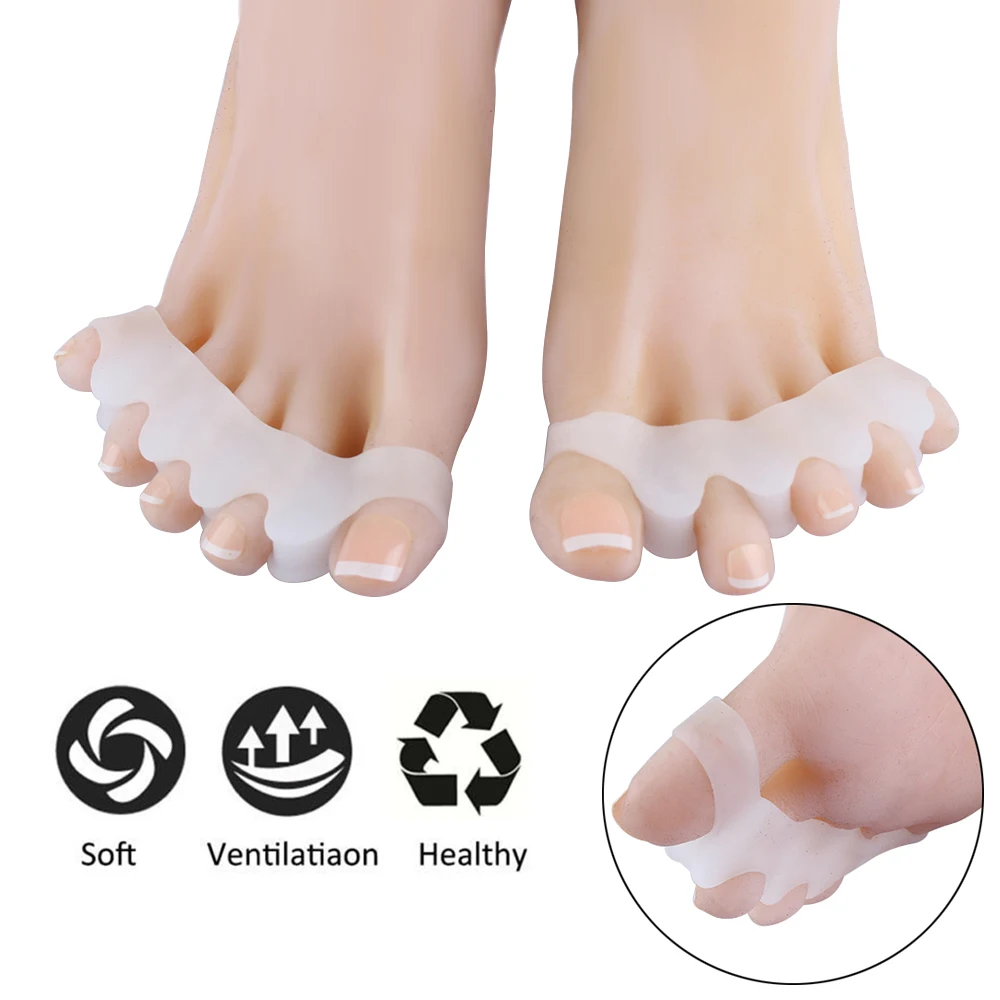 1 Pair 4 Holes Silicone Pedicure Foot Care Pedicure Tool for Legs