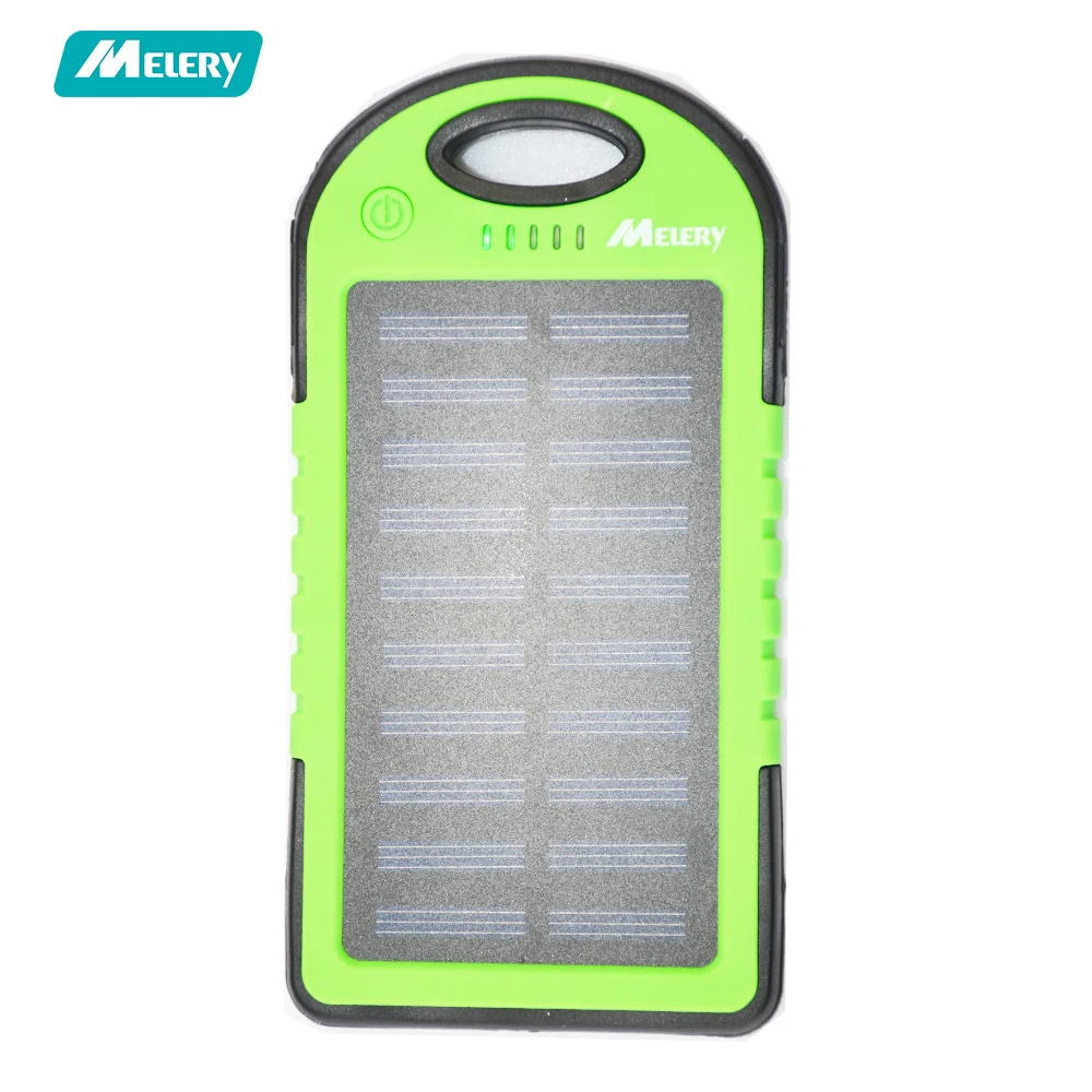 

Melery Solar Charger 5000mAh Portable Solar Power Bank Waterproof Shockproof Dustproof Dual USB Battery Bank for IPhone Samsung