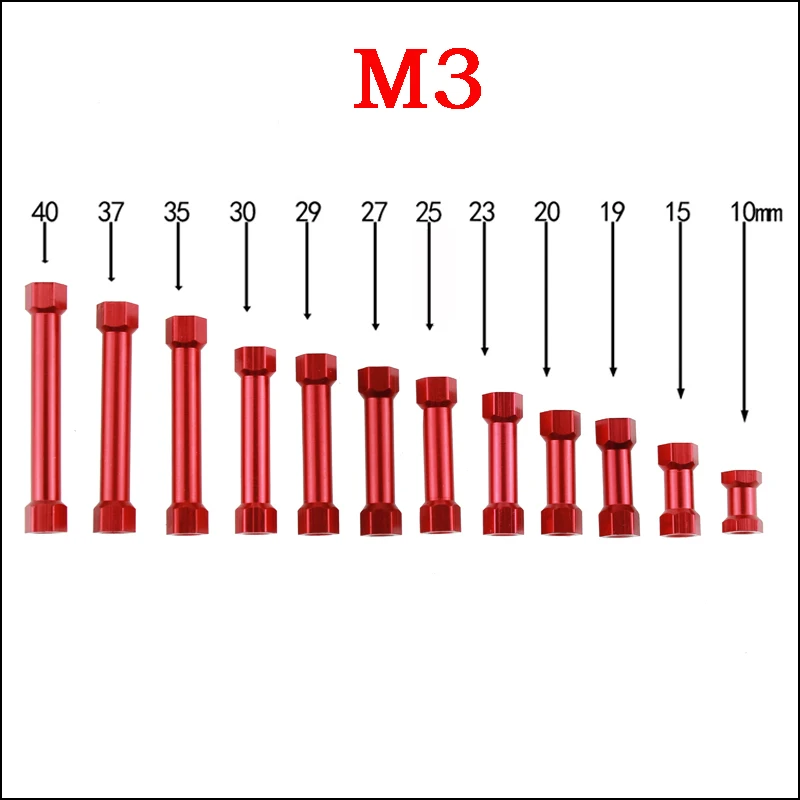 

10pcs/ lot Lightweight aluminum hexagonal column M3*10--M3*25 DIY flight models