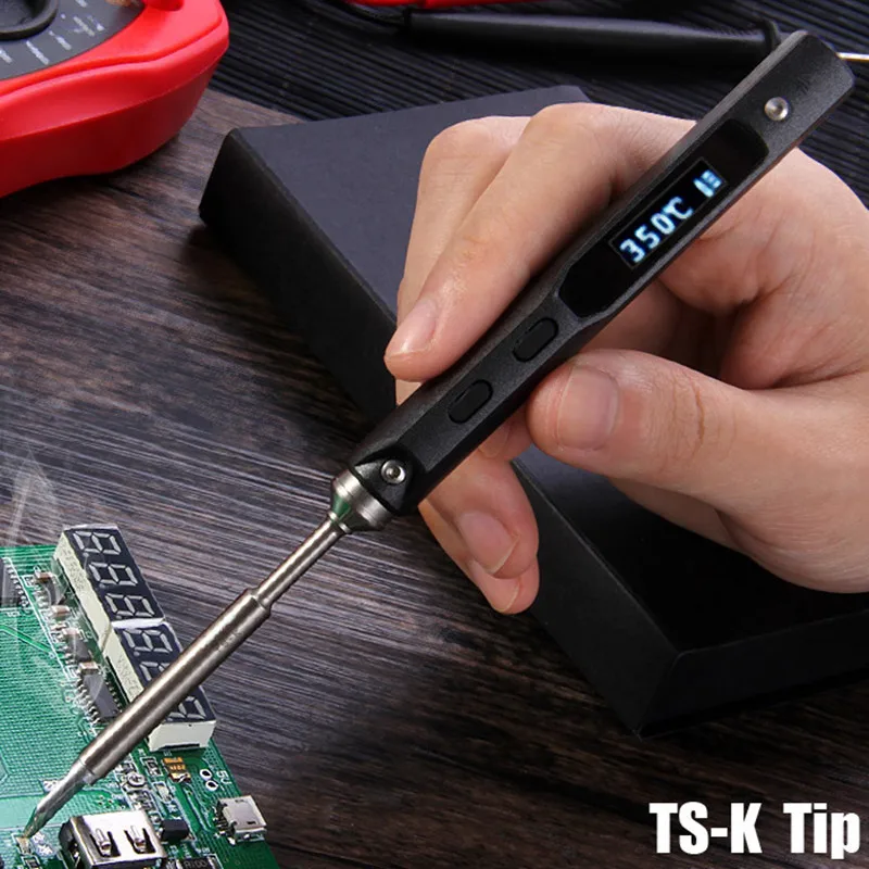 New TS100 65W Digital OLED Programmable Soldering Iron Anti-static Structure Temperature Sensor for Repair/Installation/Weldtool