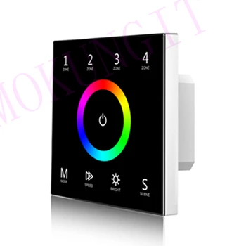 

85-265VAC 4 Zones 2.4G RGB Touch Panel Remote Control T13 DMX512 Master Control 4-Zones RGB Remote Control Panel Controller