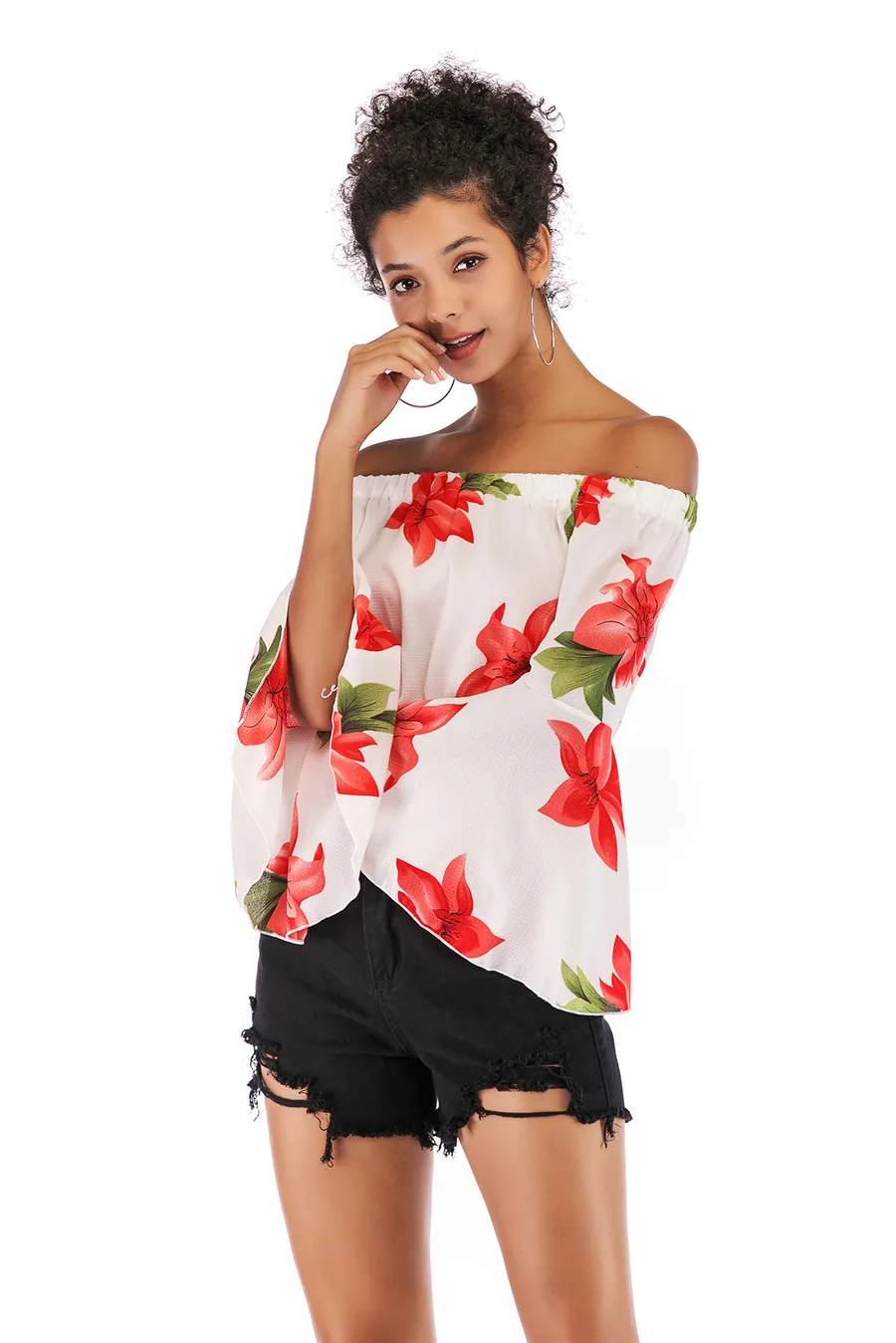 Gladiolus Off Shoulder Spring Autumn Blouse Women 2019 Flare Sleeve Sexy Leopard Print Crop Top Shirt Women Blouses Ladies Tops (29)