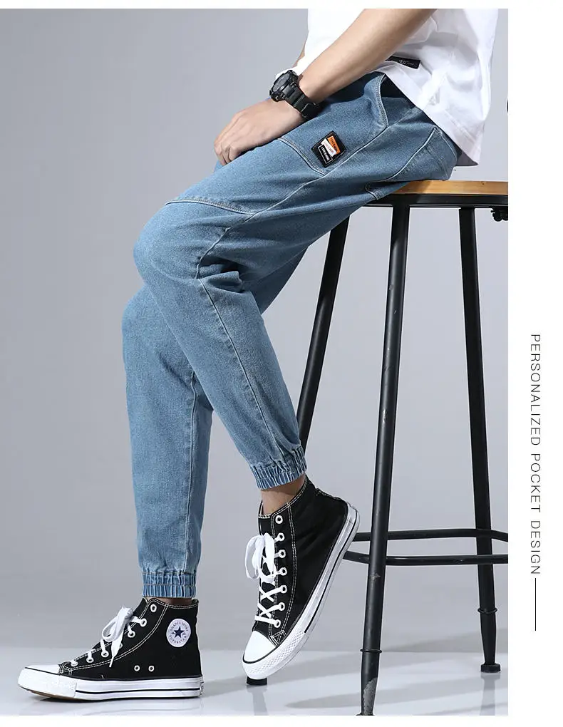 Haren джинсы мужские брюки качественные хлопковые брюки карго мужские джинсы Молодежные эластичные Лоскутные Стрейчевые брюки корейский бренд модные джинсы