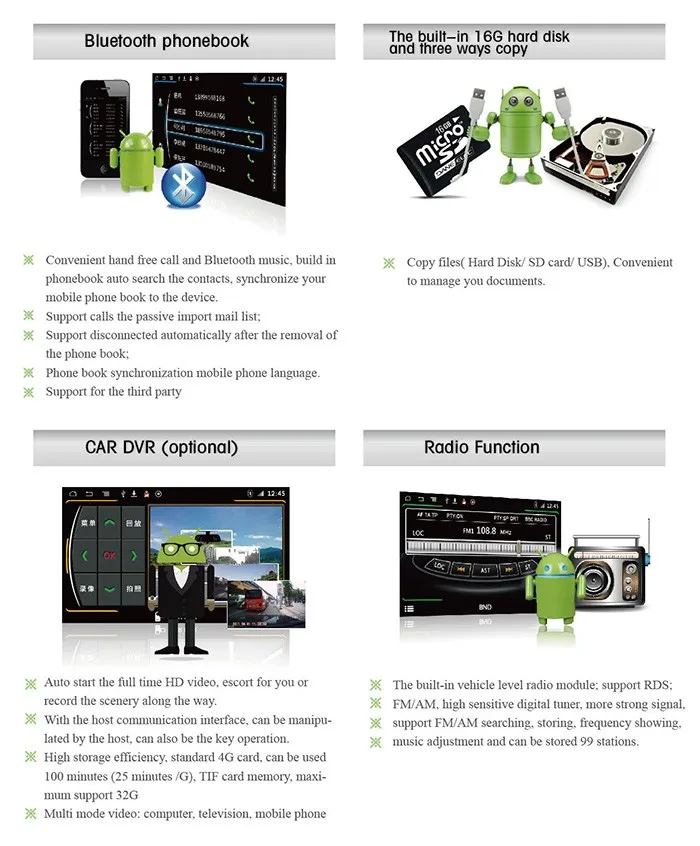 Excellent Android Car DVD Video Player For Hyundai IX35 TUCSON 2010 GPS Navigation Multi-touch Capacitive screen,1024*600 high resolution. 9