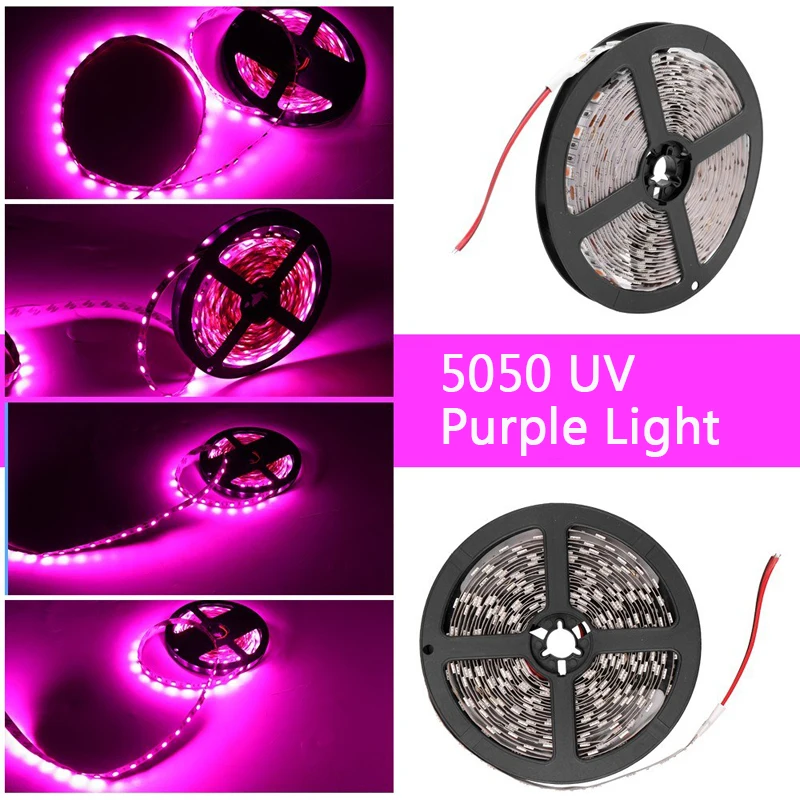 12V 5M 5050 фиолетовый теплого белого и синего цвета зеленый красный светильник s Мягкий светодиодный светильник гибкий Non-Водонепроницаемый дома вечерние украшения