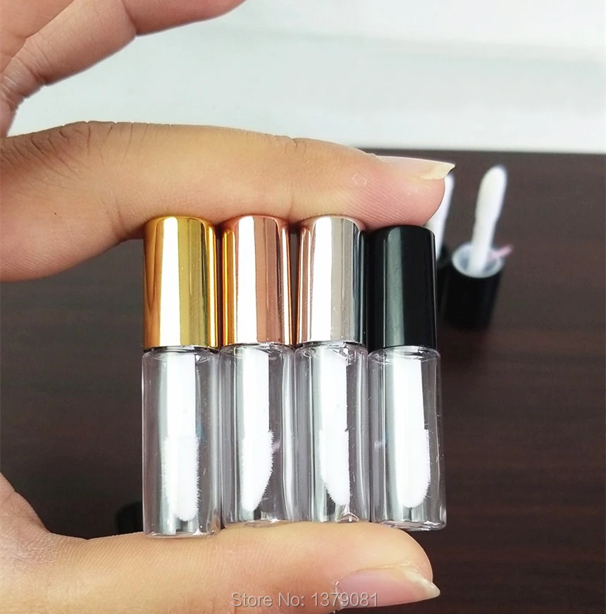 50/100pcs Empty 3ml Clear Lip Gloss Tube Lips Balm Bottle Brush