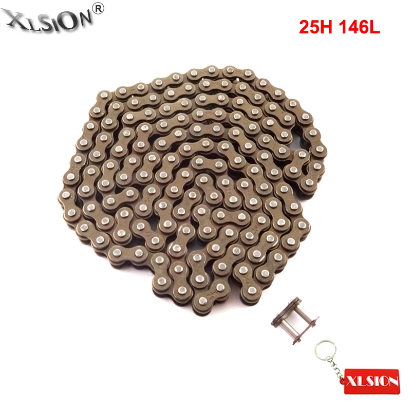 

XLSION 25H 146L Chain With Spare Master Link For 47cc 49cc 2 Stroke ATV Pocket Bike Mini Dirt Bikes Scooter