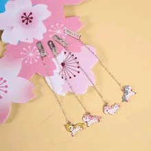 2 шт случайный мультфильм Единорог металлическая Закладка с цепочкой кулон бумажная книжная Закладка канцелярские принадлежности для школьников, студентов Детские награды