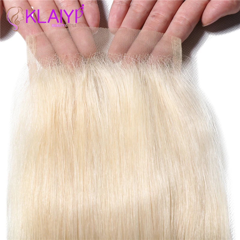 KLAIYI волосы бразильские#613 прямые с закрытием 4 шт. волосы remy плетение пучки с закрытием человеческие волосы 3 пучка с закрытием