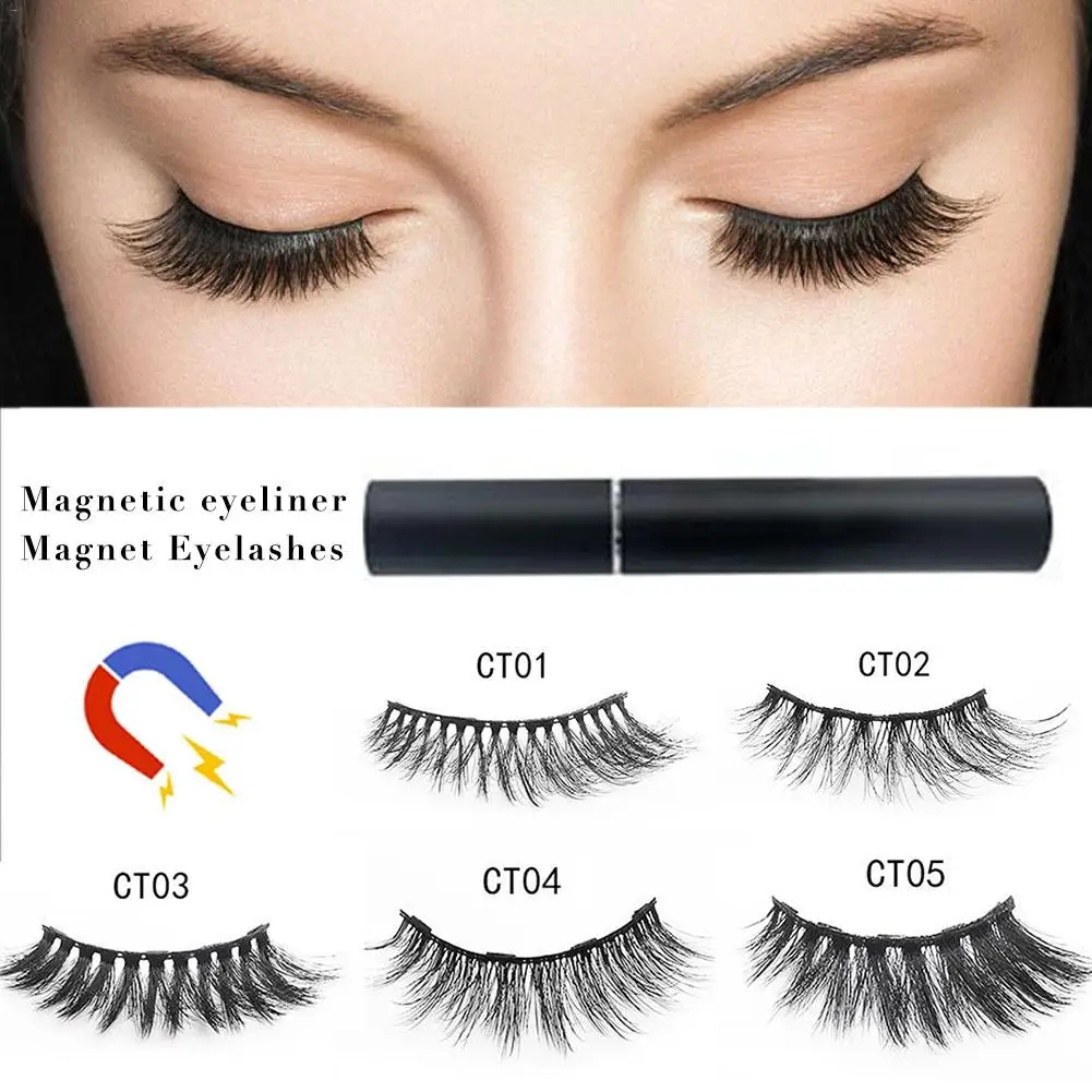 

Magnetic Eyeliner Natural Charming Stable Fit False Eyelashes Set for Beauty Makeup