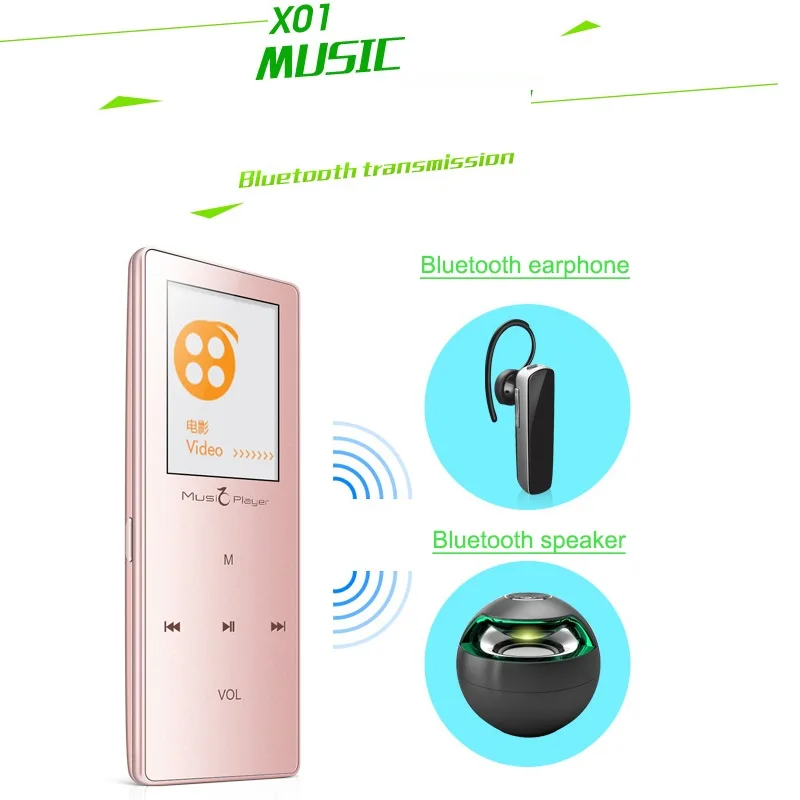 IQQ X01 Bluetooth Music Player 8GB Lossless MP4 Player Touch Screen FM Radio E-book Video Capacitive Touch 24 Languages  (3)