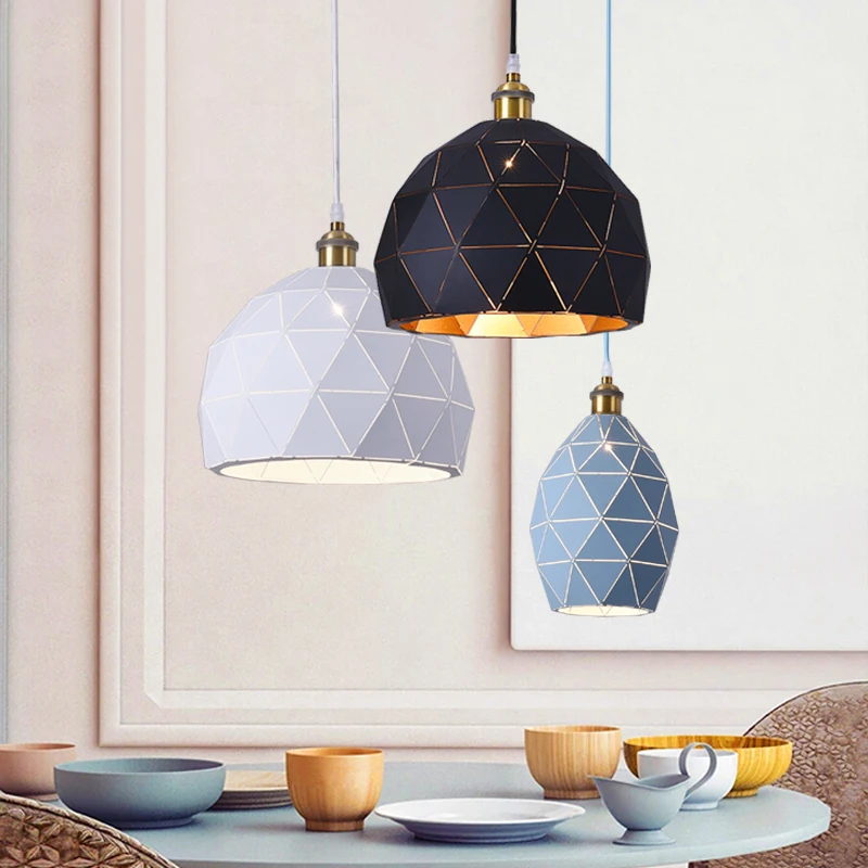 

Nordic Vintage Loft Lamp LED Pendant Light Indoor Solid Geometry Modern Creative Kitchen Bedroom Dining Room Home Lighting Decor