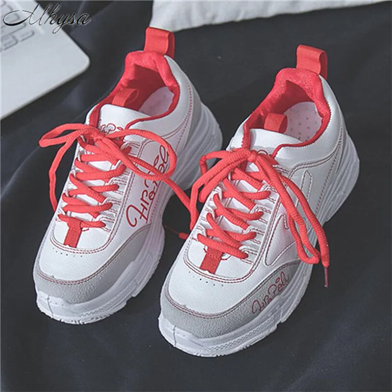

Mhysa 2019 New Spring And Autumn Women Fashion Sneakers Womens Shoes Wild Mixed Colors Lace up Casual Shoes Daddy Shoes L021