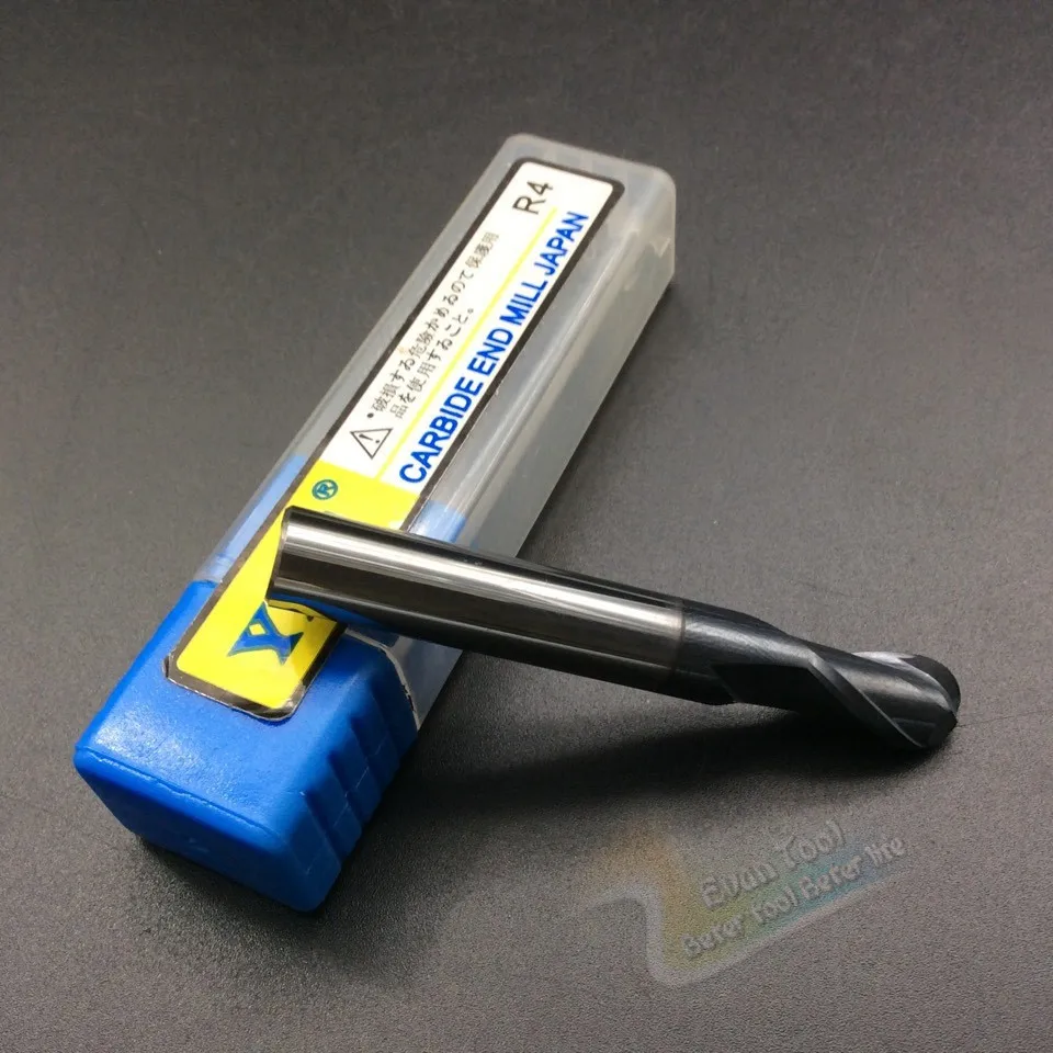 g Radius 4mm 2 blade Carbide end mill straight shank router bit ball