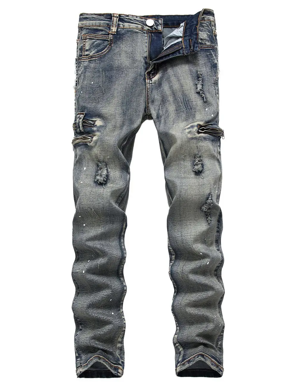 Модные мужские рваные хипстерские байкерские джинсы в стиле хип-хоп для мужчин
