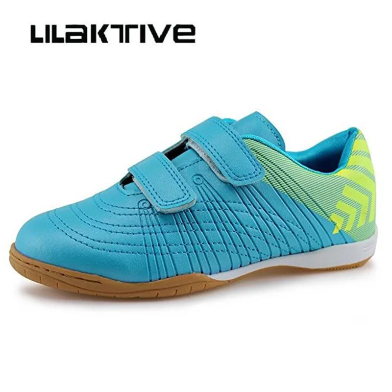 Ceny LILAKTIVE buty piłkarskie dla dzieci chłopcy profesjonalny kryty oddychające Sneakers chłopców Hook Loop buty piłkarskie chłopców lekkoatletyka buty