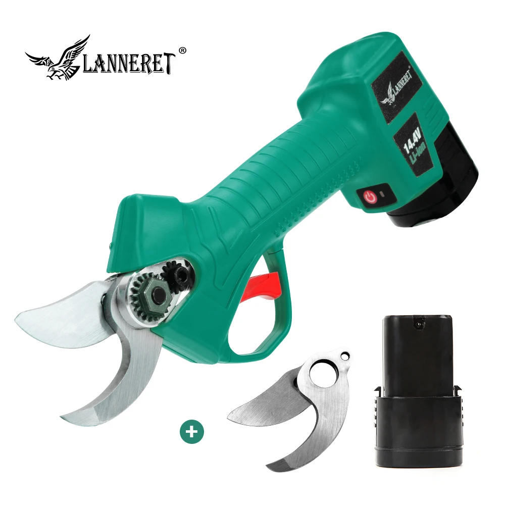 

LANNERET 14.4V Electric Cordless Pruning Shears 25mm Rechargeable 2PCS 2.0Ah Portable Cordless Electric Scissors