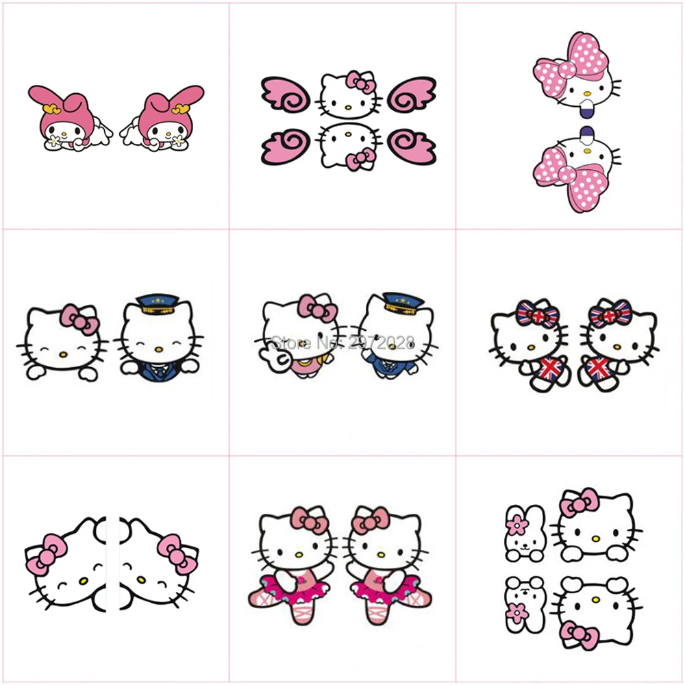 2 x забавная креативная оклейка автомобиля Милая hello kitty Автомобильная зеркала