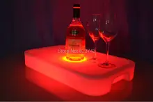 4Pcs/Lot Waterproof Square LED Light Up Bar Serving Tray Multi Colors Rechargeable fruit drinks trays+ 24Keys Remote Controller free shipping waterproof led light up serving tray multi colors rechargeable luminous led trays light 24 keys remote controller