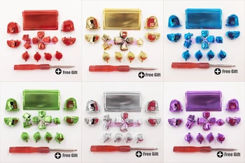 

[50Set/ LOT] For PS4 Dualshock 4 Controller Thumbsticks+Dpad+L1R1L2R2+touch pad+home/face buttons Chrome Buttons full kit