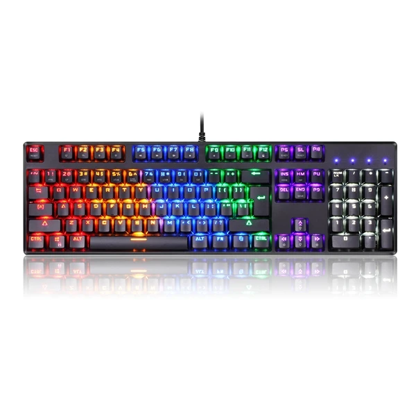 Новая игровая механическая клавиатура Motospeed CK96 RGB подсветка 104 клавиш USB 2,0 анти-ореолы синий/черный переключатель - Цвет: Черный
