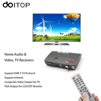 

DOITOP Digital TV Box 1080P HDMI DVB-T DVB-T2 TV Box VGA AV CVBS Tuner Receiver With Remote Control HDMI HD 1080P VGA DVB-T2 A3