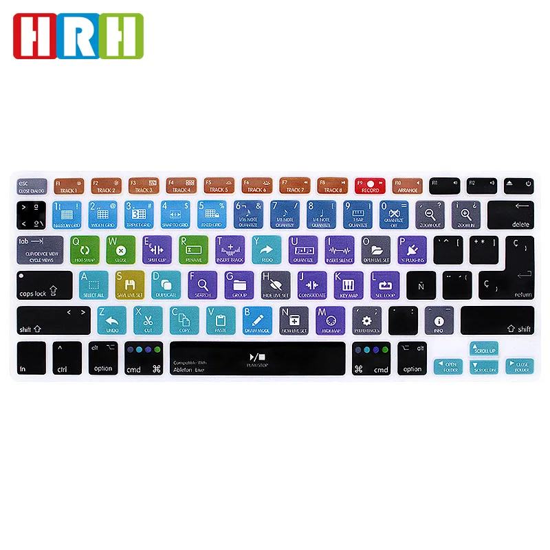 

HRH Ableton Live Spanish Shortcuts Hotkey Silicone EU/US Keyboard Cover Protective Film For Macbook Air Pro 13"15"17"With Retina