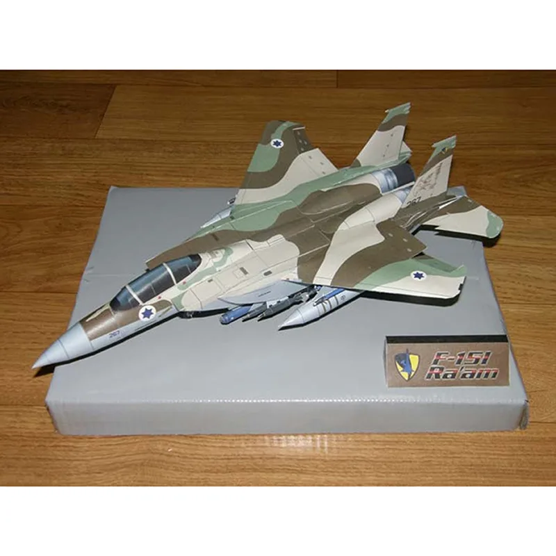 F15 Израиль картина истребитель Eagle 3D Бумага модель 1:100 с трёхмерными чертёжами