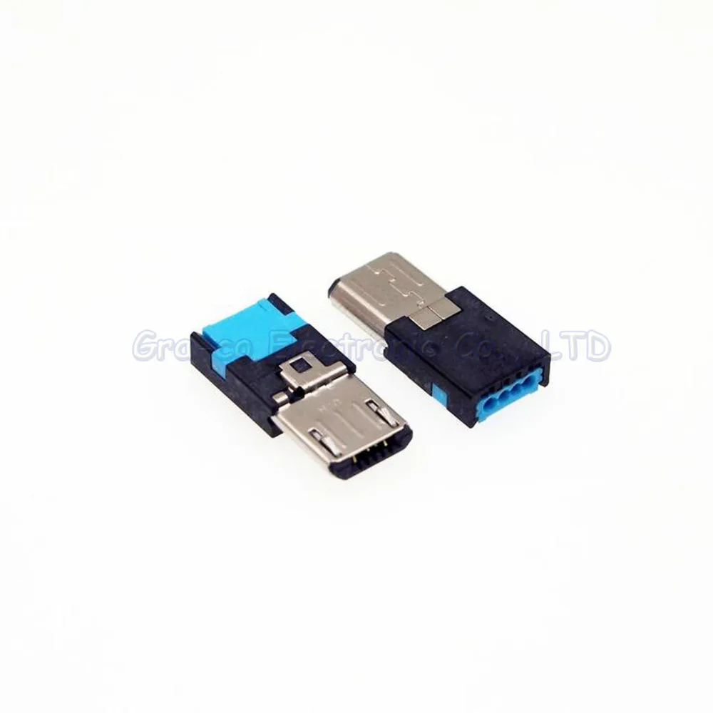 

10pcs Original for samsung MICRO USB Male Plug Mike 5P usb charging connector NO Welding Solderless type